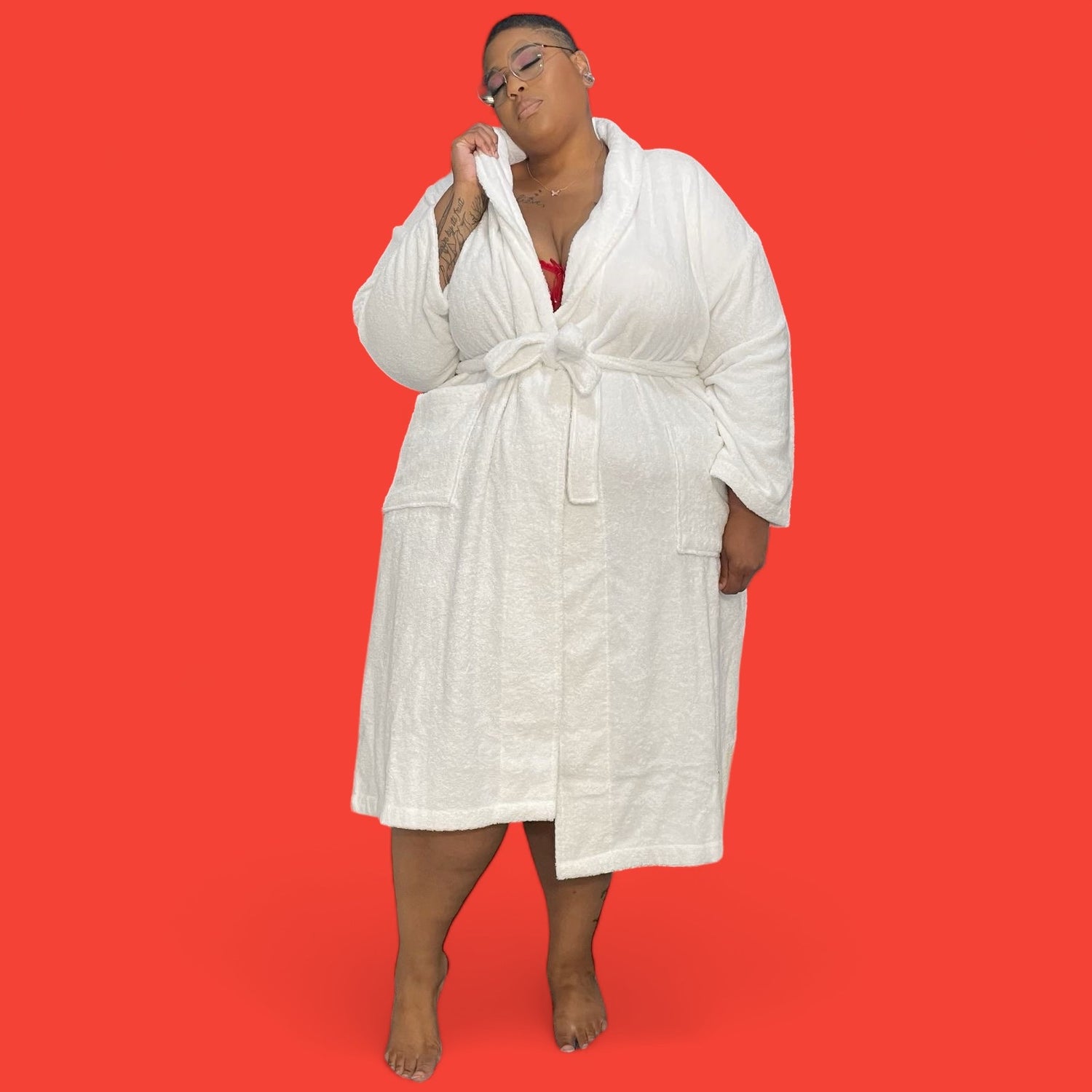 Floof Bath Robe - White