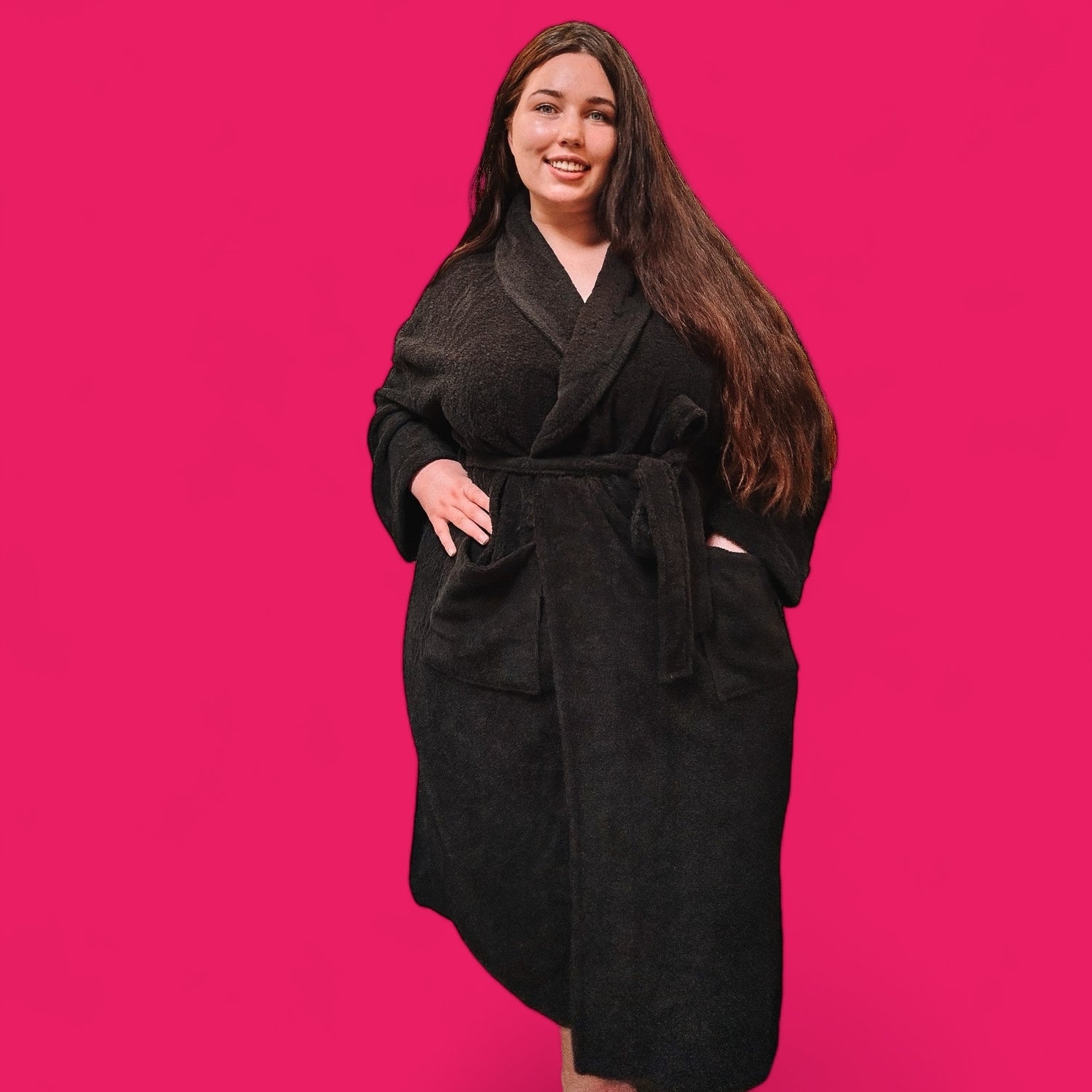 Floof Bath Robe - Black